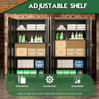 Greenvelly Metal Cabinet with Lock, 72" Metal Storage Cabinet with 2 Doors and Adjustable 4 Shelves, Locking Cabinet for Home Office, Garage(32" W x 16" D), Black