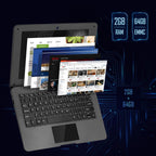 G-Anica Laptop Computer(10.1 inch), Quad Core Powered by Android 12.0, Netbook Computer with WiFi, Webcam and Bluetooth, Mini Laptop with Bag, Mouse, and Mouse Pad for Kids and Adults（Black）