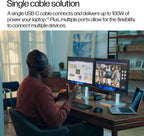 HP USB-C 100W G6 Dock  Future-Proof Design with Ambient LED Lighting and On-Screen Display Notifications  Additional USB-C Ports  Upgraded HDMI 2.1 Port  Upgraded to a 120Hz Refresh Rate