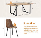 7 Piece Dining Table Set .Dinner Table Set for 6 .71'' Kitchen Table and Suede Nap Fabic Chairs Set of 6 .6 Chair Dining Table Set for Kitchen Dining Room