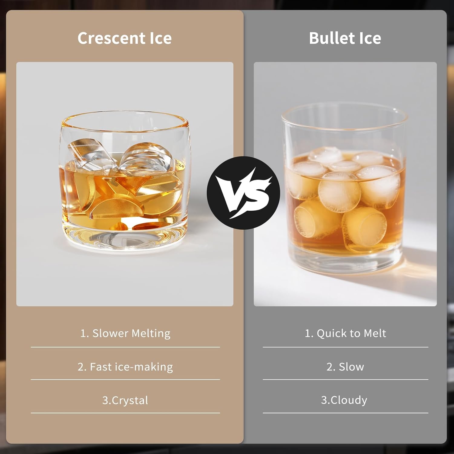Northair Crescent ice Cube Machine 35Lbs/24H, 16Pcs in 12Mins  .Timer Portable Ice Maker for Home/Office/bar/Party(1, Black, 2.2L)