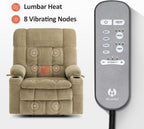 MCombo Oversized Power Lift Recliner Chair for Elderly, Dual Motor Lift Chair with Heat and Massage, Lay Flat Lift Chair for Big and Tall, Cup Holders, Fabric R7891 (Oversize, Beige)