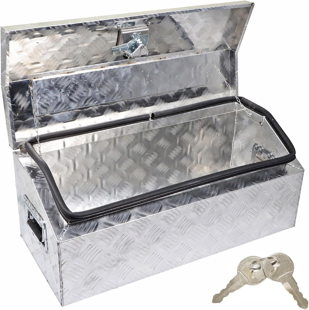 GXYWADY 30 Inch Trailer Tongue Tool Box Aluminum with Keys Replacement for ATV Storage Truck Pickup RV