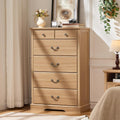 6 Drawer Dresser,Farmhouse Wood Chest of Drawers for Bedroom,47" Tall Dresser with Rustic Handles,Wood Drawer Organizer for Living Room,Hallway,Closet,Natural