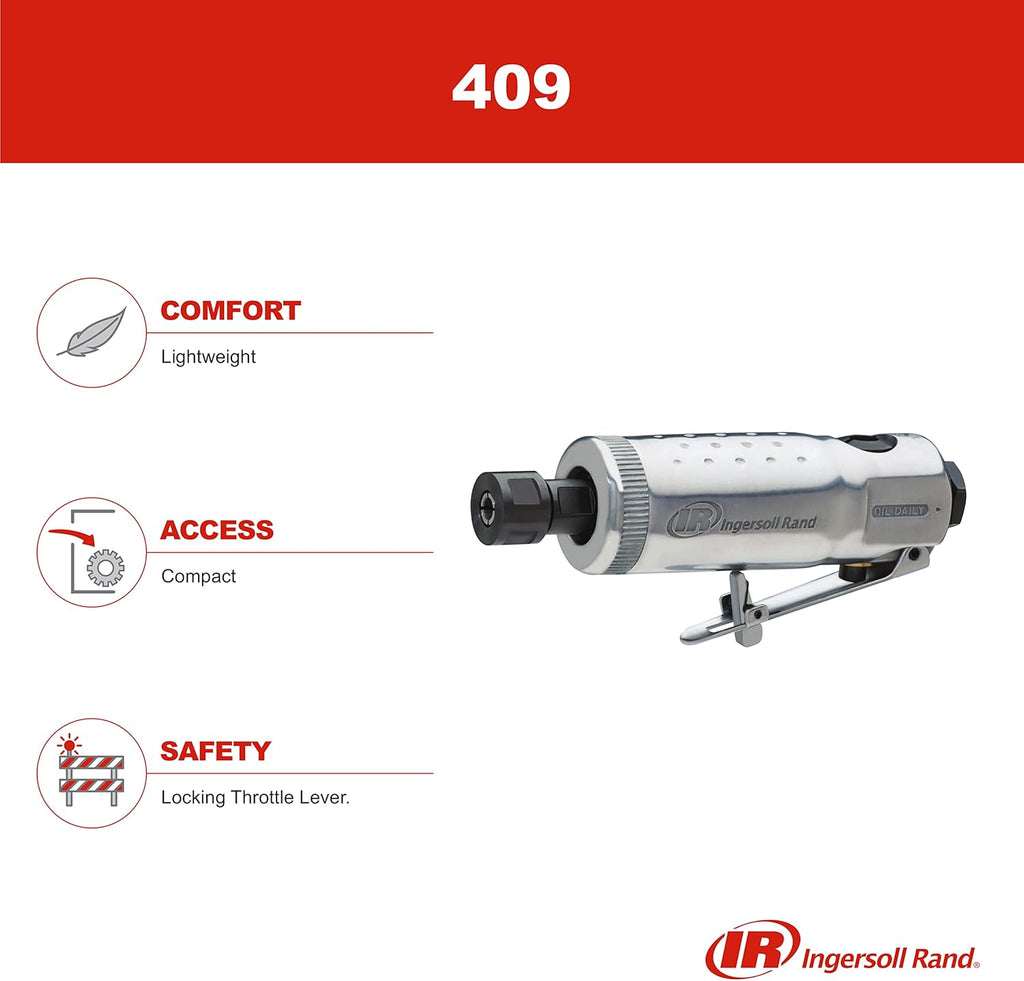 Ingersoll Rand 409 Air Die Grinder, 27000 RPM, 0.5HP, Inline