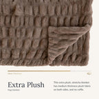 Minky Couture Hugs Blanket - Extra Plush Blanket for Premium Gifting - Stretchy Bubbled Cozy Throw - Silky Smooth - Durable & Machine-Washable - Travel-Friendly - Travel, Milk Chocolate