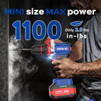 NANWEI Hammer Drill, 1100 in-lbs, 26000BPM, 1/2" Keyless Metal Chuck, 20+1+1 Clutch, 2x4.0Ah Batteries, 20V Brushless Cordless Heavy-duty Impact Drill Kit for Drilling concrete,Brick Wall, Metal, Wood
