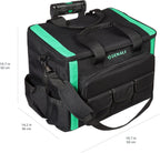 Amazon Basics Tool Storage Rolling Bag with LED Light, 20 Pockets, Adjustable Shoulder Strap, Black