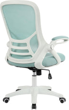 HYLONE Office Chair Ergonomic Chair with Flip up Armrests,Thickened Seat Computer Chair with Breathable Mesh Back Home Office Computer Chairs for Long Hours Mesh Office Chair(Blue)