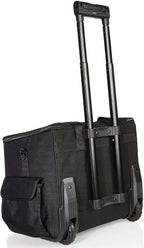 Amazon Basics Tool Storage Rolling Bag with LED Light, 20 Pockets, Adjustable Shoulder Strap, Black