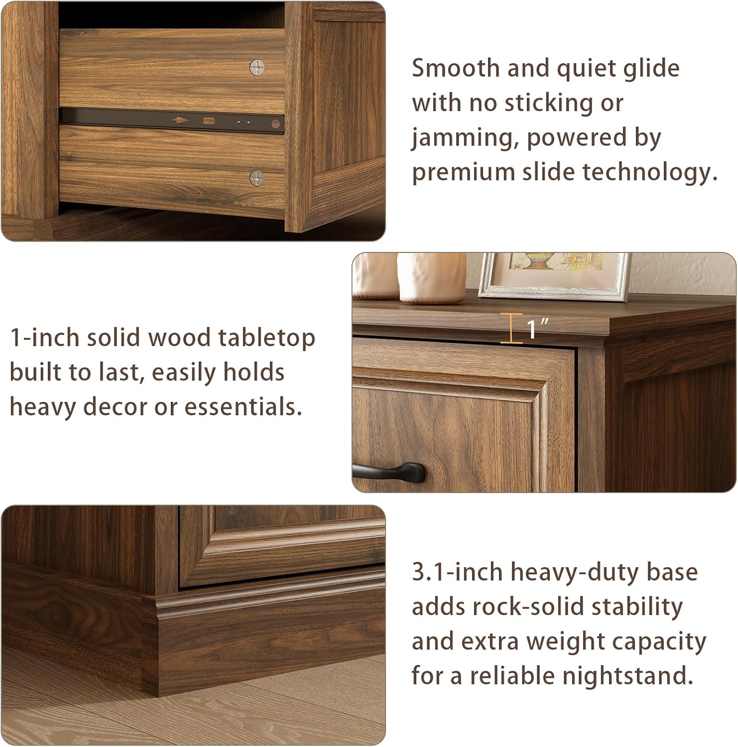 Farmhouse 7 Drawer Dresser for Bedroom, 55 Inch Wide Modern Walnut Dresser TV Stand with Large Drawers & Bar Handles, Rustic Wood Chest of Drawers for Bedroom, Living Room, Hallway, Entryway.