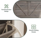 Smart FENDEE Shoe Storage Cabinet with 2 Flip Drawers, Farmhouse Narrow Shoe Cabinet Storage for Entryway, Slim Shoe Rack Cabinet with Wooden Feet, Gery