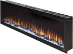 Touchstone Sideline Elite Smart 60” WiFi-Enabled Electric Fireplace - in-Wall Recessed - 60 Color Combinations - 1,500W Heater - Black - Log, Crystals & Driftwood - 80037