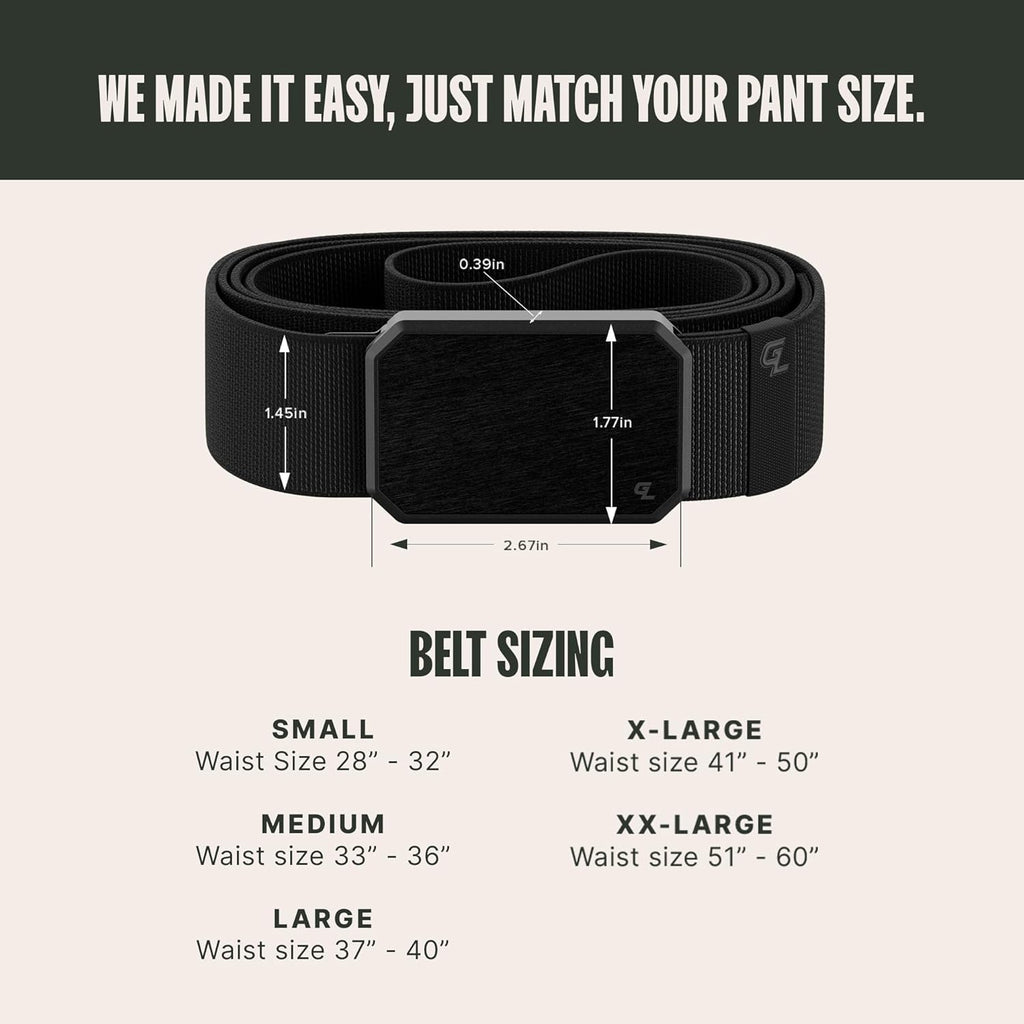 Groove Life Groove Belt OG - Men's Work Belt - Stretch Nylon, Magnetic Buckle, Adjustable, Comfortable, Tactical, EDC