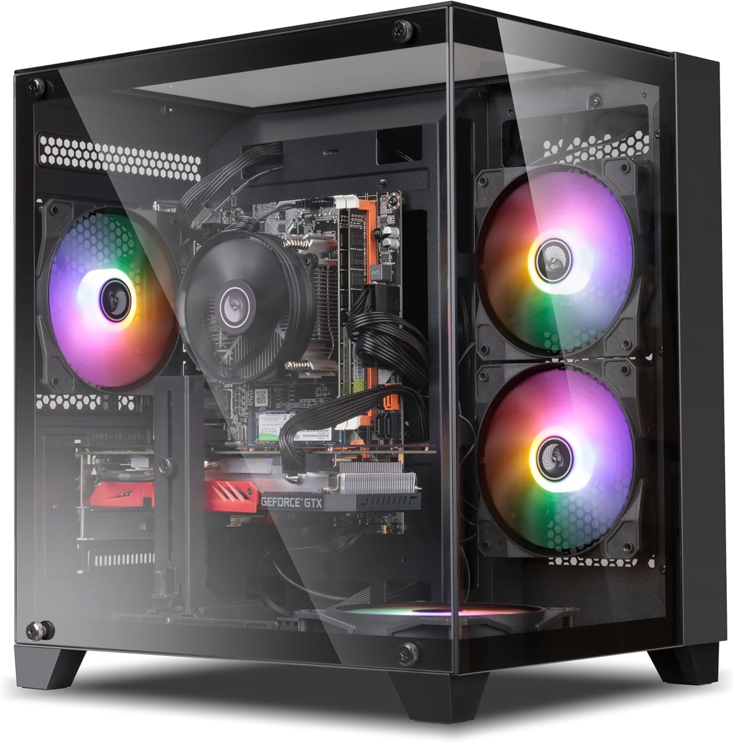 Prebuilt Gaming PC Desktop Computer Intel Core i5 Desktop Operating at A Frequency of 3.2-3.6 GHz RX550 Graphics Card with 4GB GDDR5 Video Memory 16GB RAM  512GB NVME SSD WiFi5 RGB Fan x4 Windows 11