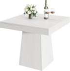 Tribesigns Square Dining Table for 4, 31.5-Inch Small Kitchen Table with Sturdy Pedestal Base, Farmhouse Dinner Table for Dining Room, Living Room, Kitchen, White