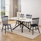 Black Windsor Dining Chairs Set of 4 Wooden Dining Chairs Spindle Back Dining Room Chairs, Modern Farmhouse Solid Wood Kitchen Chairs for Living Room, Restaurant, Cafe