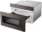 SHARP SMD2470AH Microwave Drawer Oven, 24-inch, 1.2 Cubic Feet, 950 Watt, Concealed Control Panel with Digital LCD Display, Black Stainless Steel