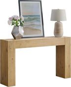 Alaterre Furniture Stockyard Solid Wood Console Table - 56 Inch Modern Farmhouse Entryway Table - Easy Assembly Living Room Furniture for Behind The Couch, Entryway, or Hallway (Light Oak)