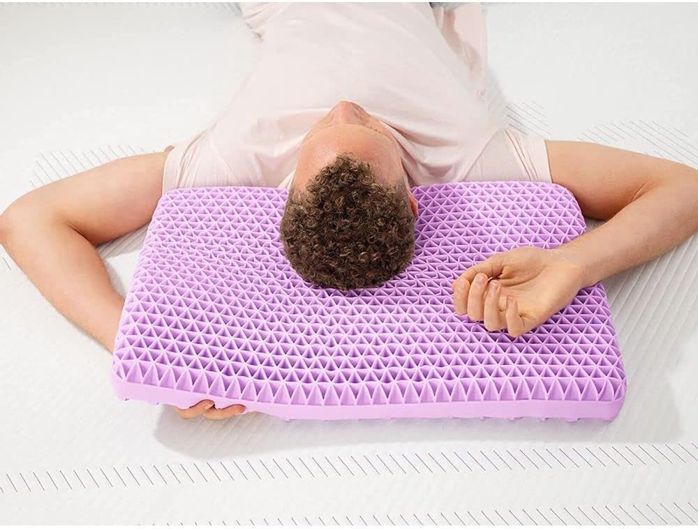 Purple Pillow - GelFlex Grid, Cooling Ergonomic Support for Side, Back, Stomach Sleepers - Adjustable Boosters for Personalized Height, Firm Feeling, Standard Size - Ultra-Durable