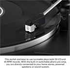 Audio-Technica AT-LP60X Fully Automatic Belt-Drive Stereo Turntable with Built-in Preamp and USB Output Vinyl Playback Bundle with 3-Inch Powered Studio Monitors Pair (Black) (3 Items)
