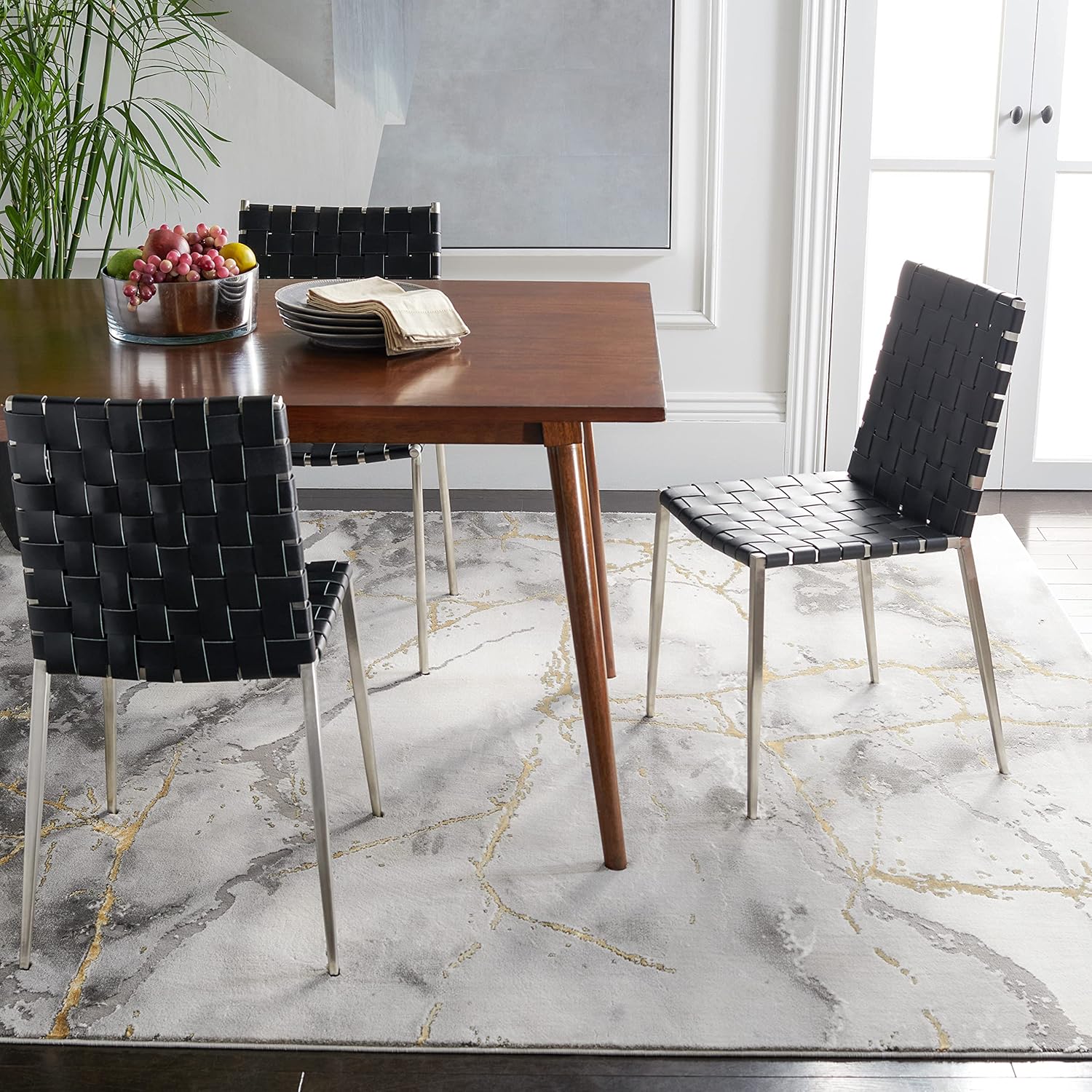 SAFAVIEH Craft Collection Area Rug - 10'6" x 14', Grey & Gold, Modern Abstract Design, Non-Shedding & Easy Care, Ideal for High Traffic Areas in Living Room, Bedroom (CFT877F)