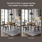 Signature Design by Ashley Gesthaven Contemporary Dining Drop Leaf Table with 4 Legs, Light Brown & Dark Brown