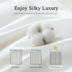 DWR Superior Luxury Feather Down Comforter King Size, Ultra-Soft Rose-Silk Cotton-Blend Fabric, High FP All Season Medium Warmth Bed Duvet Insert(106"x90", White)