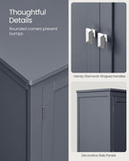 VASAGLE Floor Storage Cabinet, Freestanding Storage Unit with 4 Doors, Adjustable Shelves, 11.8 x 23.6 x 43.3 Inches, for Entryway, Bathroom, Slate Gray UBBC552G01