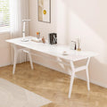 Solid Wood Study Desk - 71" Double Long Computer Table for Home Office, 2-Person PC Workstation, White