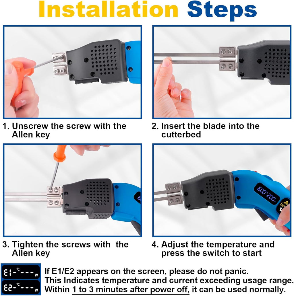 Komsepor Foam Cutter Electric Hot Knife with Screen Styrofoam Air Cooled 20-200W 110-120V (6 Blades) for EPP, EPS, XPS, EPE, KT Board, Sponge