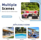 Vongrasig 5 Piece Patio Furniture Sets  Outdoor Patio Set Sectional Sofa  All-Weather PE Rattan Outdoor Couch with Ottoman  Glass Table for Garden  Backyard  Porch  Beige