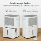 Kesnos 4,500 Sq. Ft. Energy Star Dehumidifier for Home, 52 Pint Dehumidifier with Drain Hose for Basement, Bedroom, Bathroom, Room, Featuring Front Display, 24H Timer and Auto Defrost Function