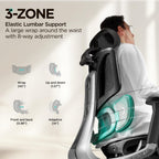 Hbada E3 Air Ergonomic Office Chair, Big and Tall Office Chair - with 3-Zone Dynamic Lumbar Support, 3D Adjustable Headrest, 3D Adjustable Armrests, Swivel Computer Chair, Black(No Footrest)