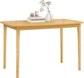 Giantex Dining Table for 4, 48" Rectangular Kitchen Table with Solid Rubber Wood Legs & Spacious Tabletop, Wooden Dinner Table for Living Dining Room, Dinette (Natural)