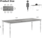 Rectangular Dining Table for 6, 71 in Rustic Farmhouse Kitchen Table with Large Tabletop, Long Wooden Dining Room Table with Heavy Duty Legs, Dinette and Dinner Desk for Party, Big Family, Grey