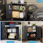 Aobabo 31.5" H Garage Storage Cabinet with Wheels,Lockable Metal Storage Cabinet with 2 Doors for Garage Home Office Storage,Black,Assembly Required