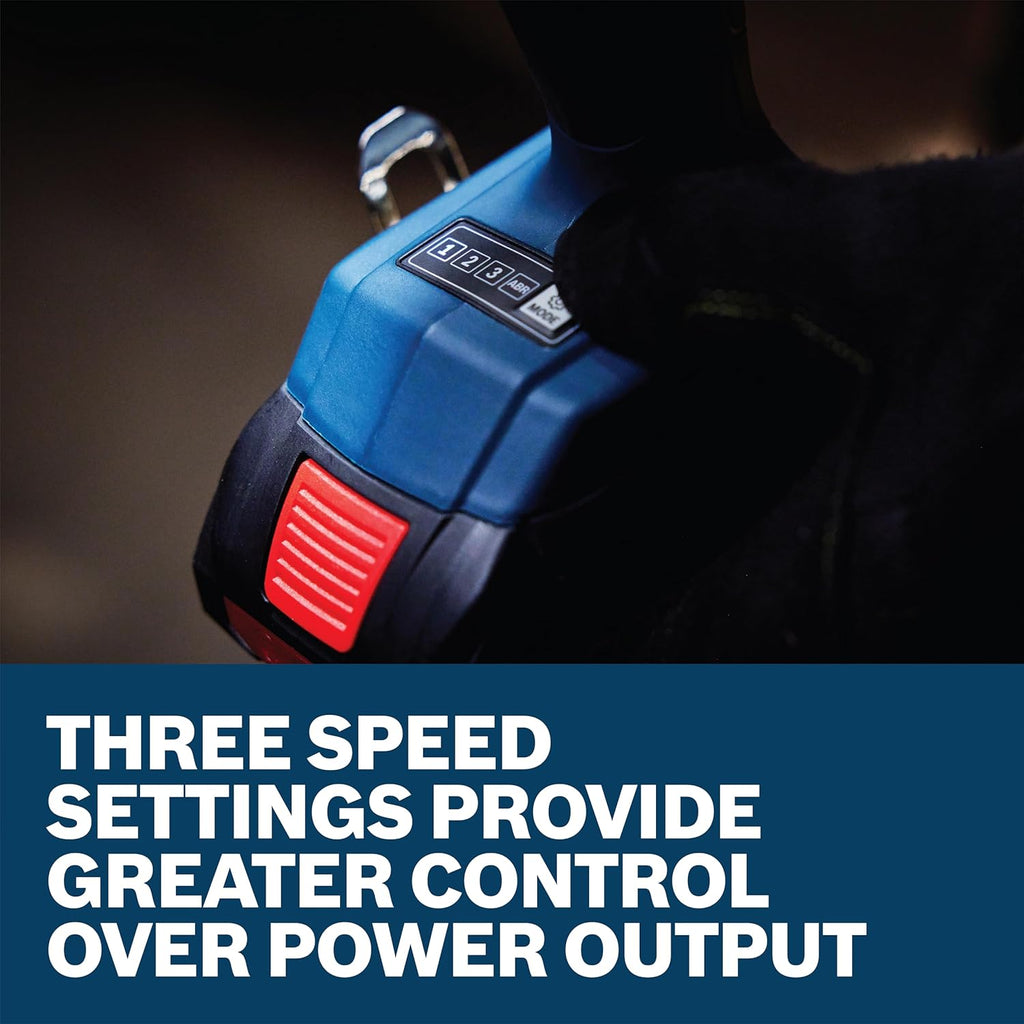 BOSCH GDS18V-350N 18V Brushless ½ In. Mid Torque Impact Wrench - 410 Ft.-Lbs Breakaway Torque, 250 Ft.-Lbs Fastening Torque, Compact Design (Bare Tool)