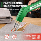 Huanyu Electric Hot Knife Rope Cutter Fabric Cutting Tool Kit 4 Blades Pro Fabric Cutting 600° C Heat Cutter 100W Heat Sealer for Sponge Cloth Board Webbing Continuous Working