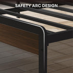 LIKIMIO King Bed Frame with Headboard, Dark Wood Camas King with Strong Supports, Sturdy, Noise-Free, No Box Spring Needed, Dark Walnut