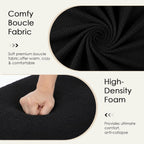 53" Storage Bench Teddy Ottoman Bench Upholstered Fabric Bench End of Bed Stool with Safety Hinge for Bedroom, Living Room, Entryway, Black