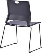 Sidanli Stacking Chairs Stackable Waiting Room Chairs Conference Room Chairs-Black (Set of 4)