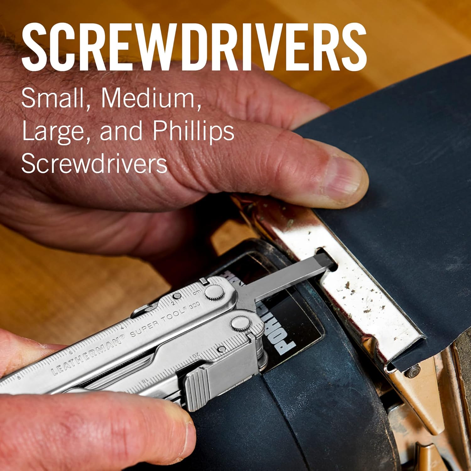 LEATHERMAN, Super Tool 300 Multitool with Premium Replaceable Wire Cutters and Saw, Stainless Steel