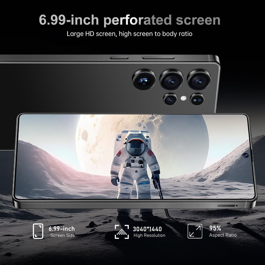 MMY I25 Ultra 5G Unlocked Smartphone,16GB+512GB Fully Cell Phone for Android 14, 6.99" Unlocked Cell Phone, 7000mAh, 68MP+108MP Dual Camera/Dual SIM/Fingerprint Lock/Face (Black)