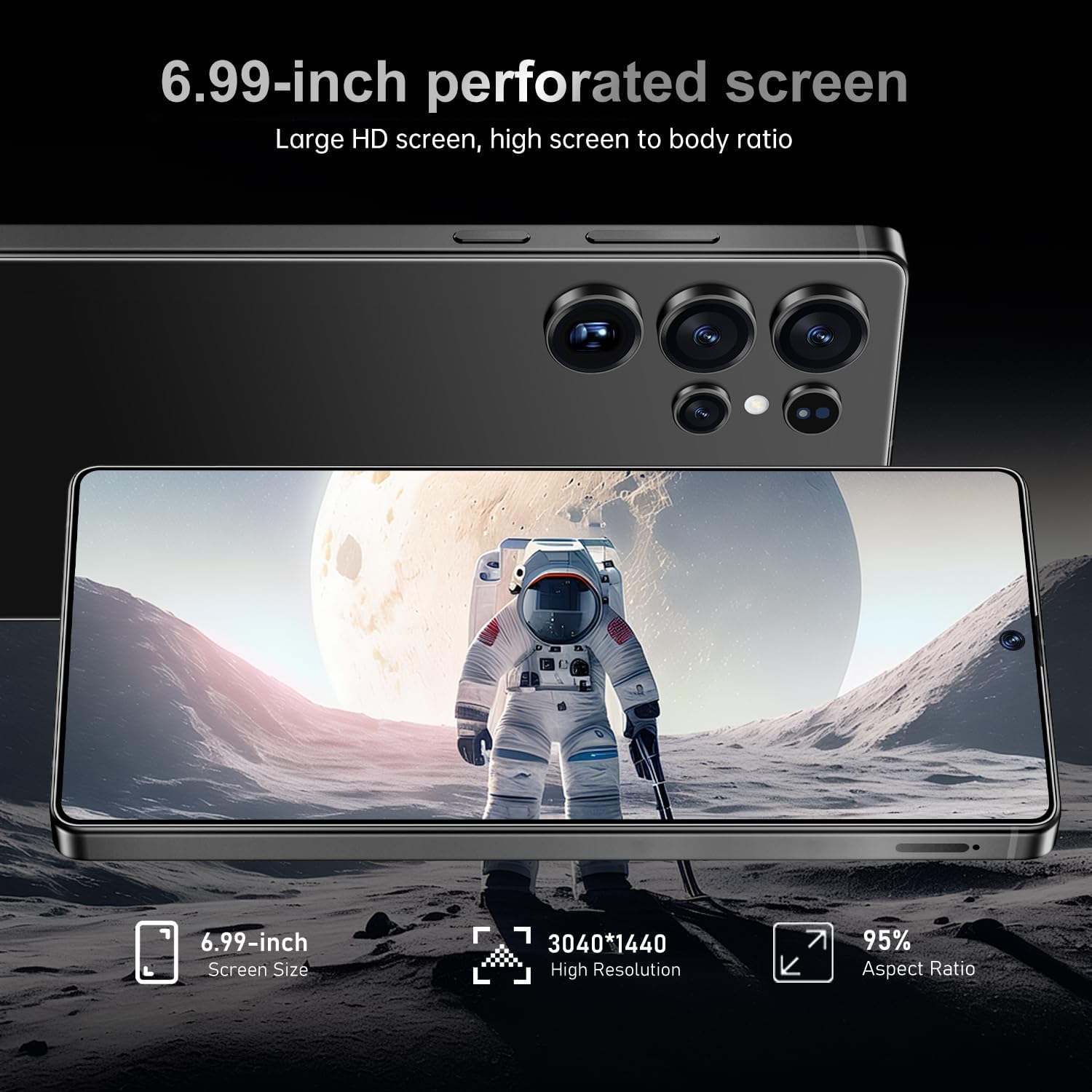 MMY I25 Ultra 5G Unlocked Smartphone,16GB+512GB Fully Cell Phone for Android 14, 6.99" Unlocked Cell Phone, 7000mAh, 68MP+108MP Dual Camera/Dual SIM/Fingerprint Lock/Face (Black)