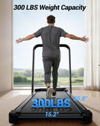 Walking Pad with 15% Incline 2.5HP Foldable Walking Pad with Handle Bar 0.6-6.2MPH Under Desk Compact Treadmills for Home 300LBS with Romote Control