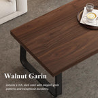 HSH Rustic Walnut Coffee Table, 39” Mid Century Modern Center Table, Rectangle Industrial Living Room Coffee Table, Simple Farmhouse Wood and Metal Tea Coffee Tables for Home Bedroom, Walnut, 39 in