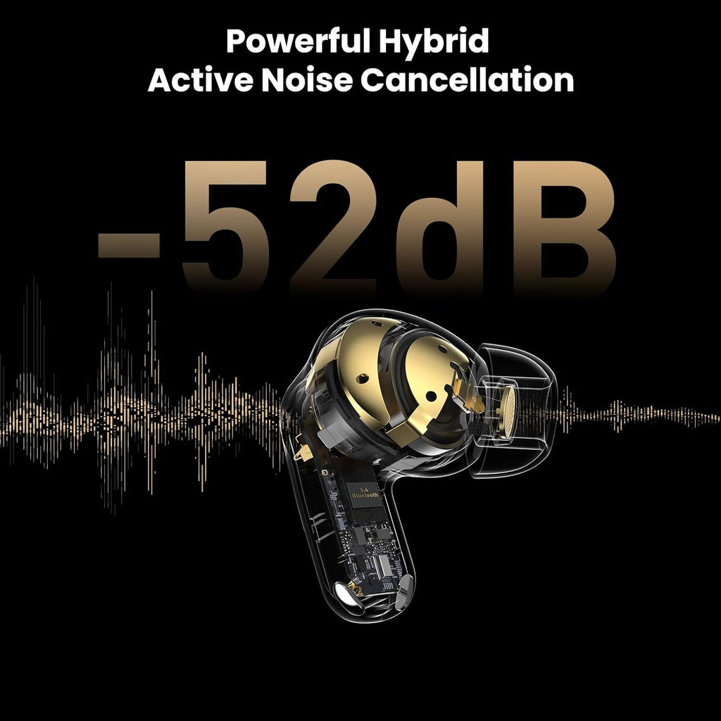 TOZO NC20 Active Noise Cancelling Wireless Earbuds, LDAC Hi-Res Sound Bluetooth Headphones, 6 Mics AI Call Ear Buds 80H Playtime, Dual Pairing, 32 EQ via App, IPX8 Waterproof, Wireless Charging Case