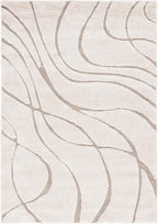 SAFAVIEH Florida Shag Collection Area Rug - 6' x 9', Cream & Beige, Non-Shedding & Easy Care, 1.2-inch Thick Ideal for High Traffic Areas in Living Room, Bedroom (SG471-1113)