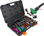 CARVALAX Pipe Tube Bender Set, for 1/4” to 7/8” O.D, 90° Ratcheting Tubing Bender Kit with Reverse Bending Adapters and 7 Multi-Color Aluminum Heads, for HVAC Air Condition Heating Repair